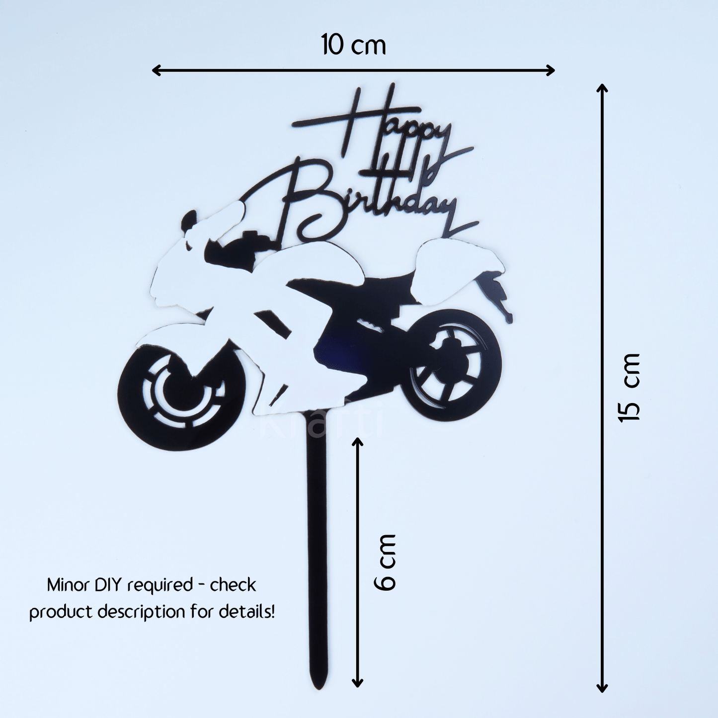 Happy Birthday Sports Bike Cake Topper