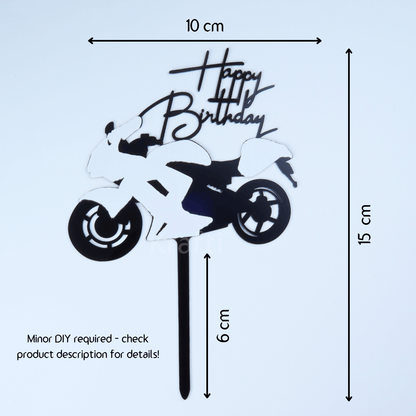 Happy Birthday Sports Bike Cake Topper