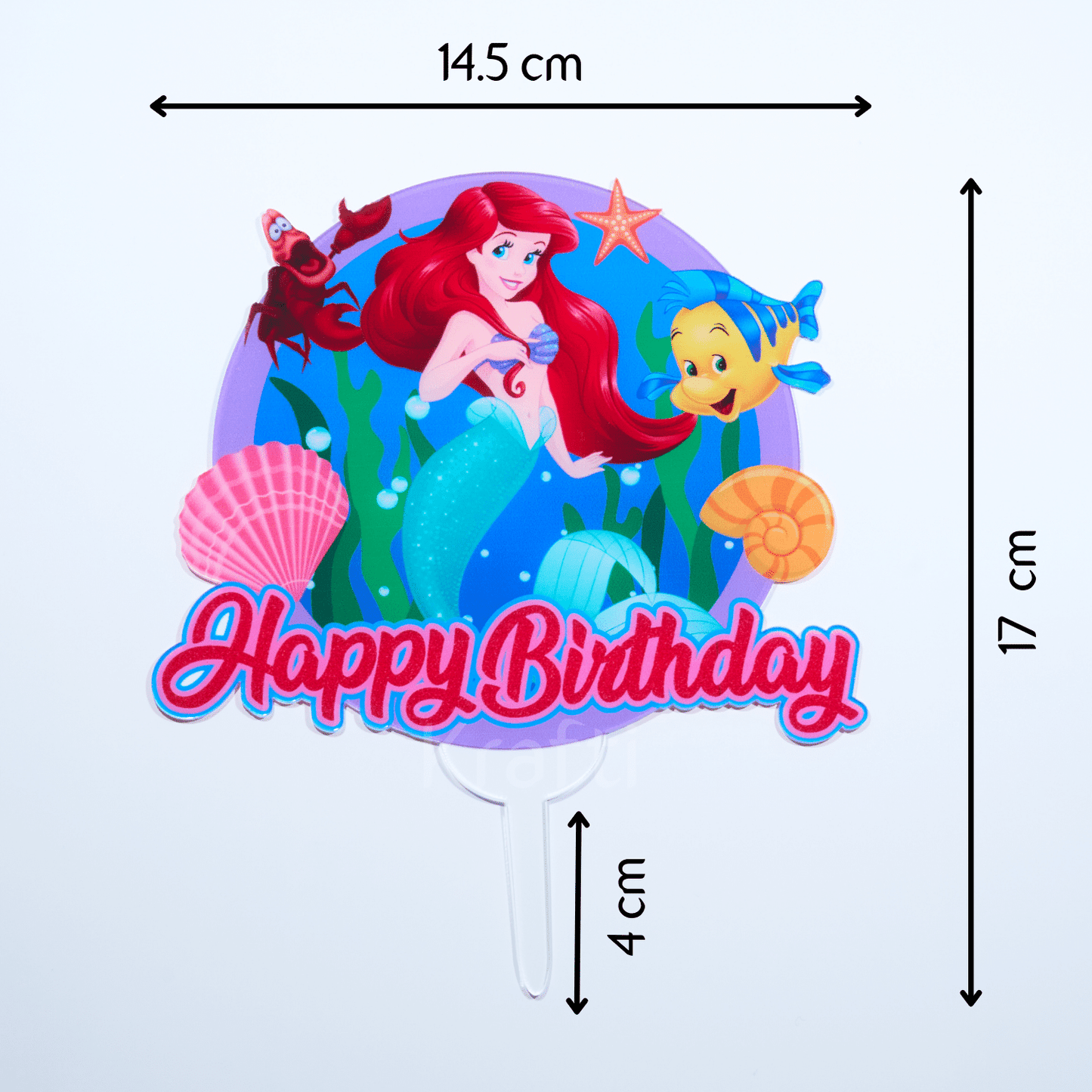 Little Mermaid Acrylic Cake Topper