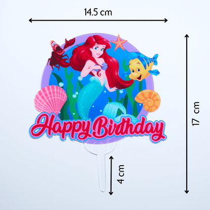 Little Mermaid Acrylic Cake Topper