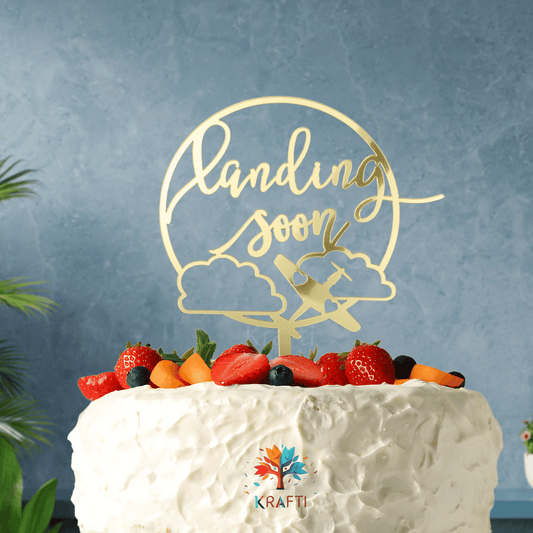 Landing Soon Airplane Cake Topper