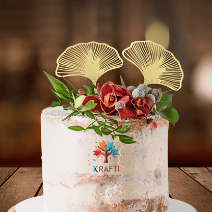 2 Pcs Ginkgo Leaf Cake Topper