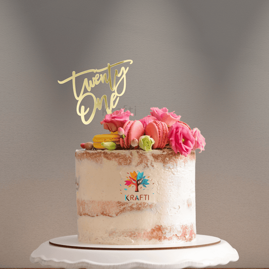 Twenty One Acrylic Cake Topper