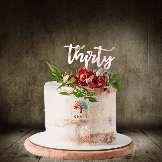 Thirty Acrylic Cake Topper