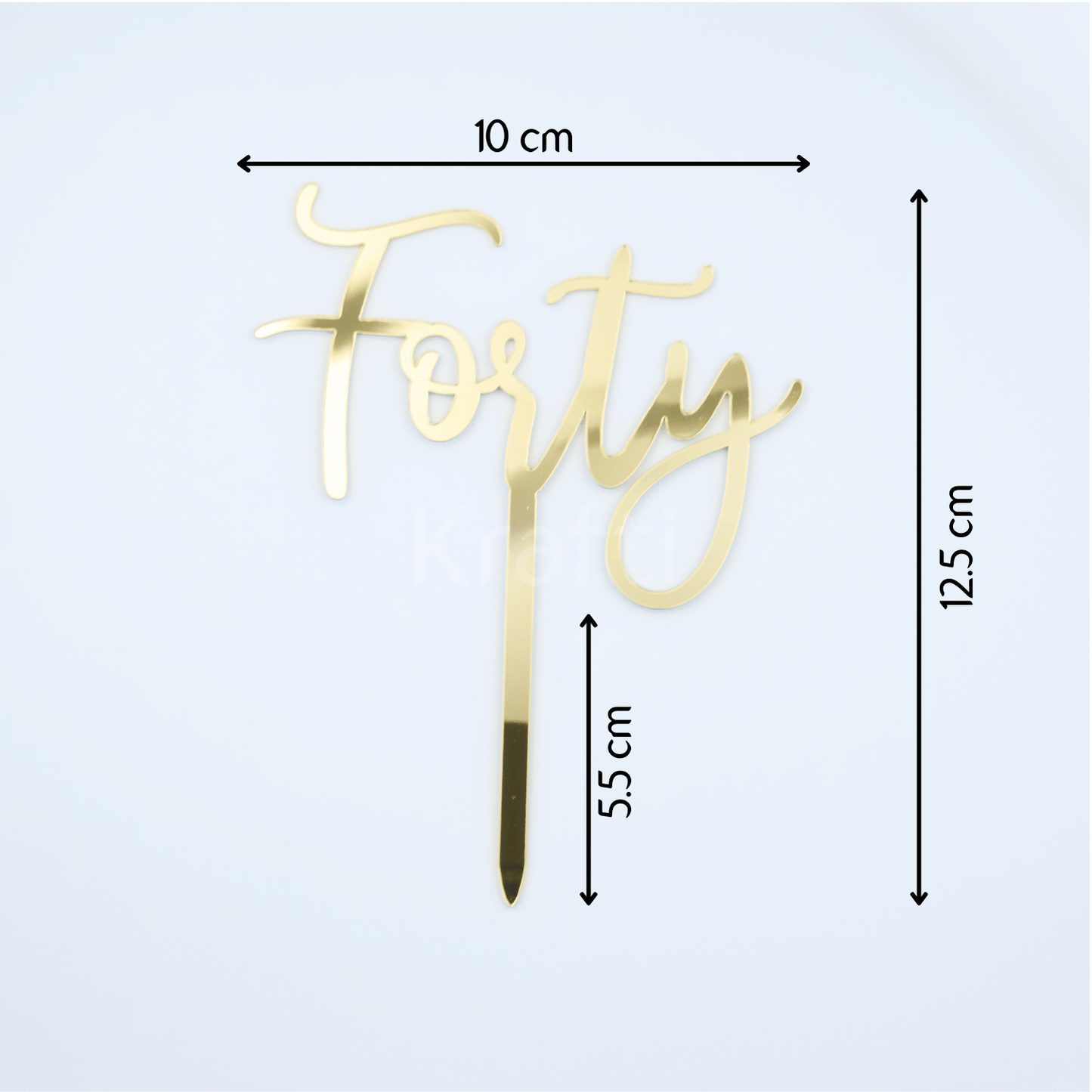 Forty Acrylic Cake Topper