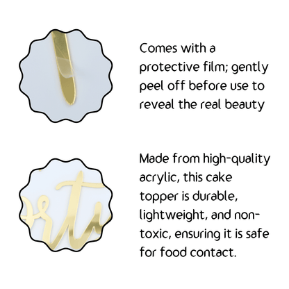 Forty Acrylic Cake Topper