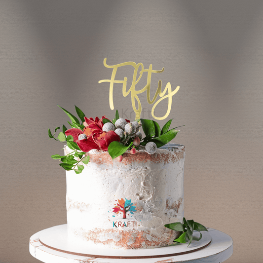 Fifty Acrylic Cake Topper