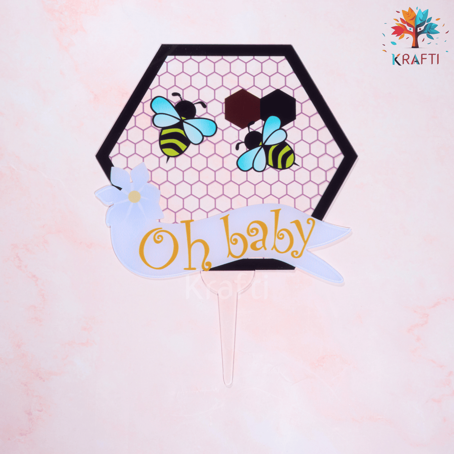 Oh Baby Bee and Honeycomb Cake Topper