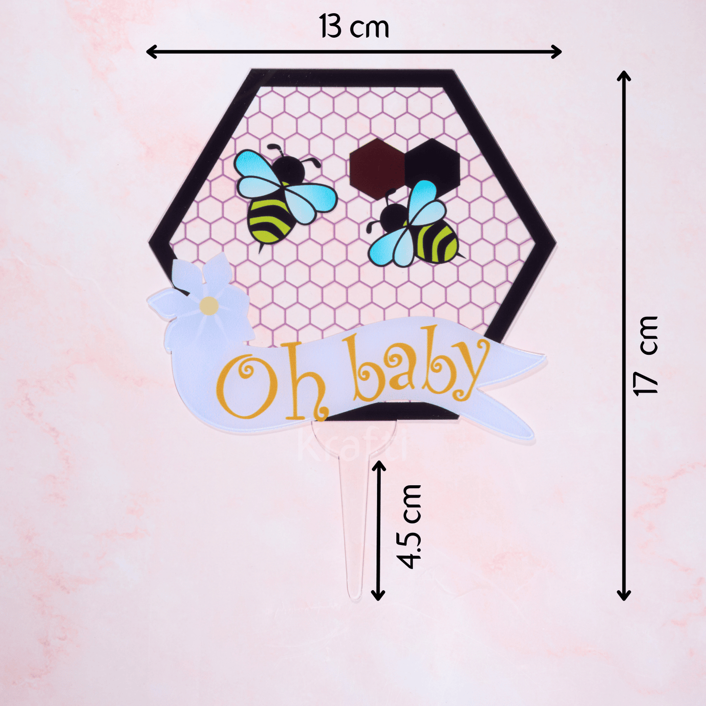 Oh Baby Bee and Honeycomb Cake Topper