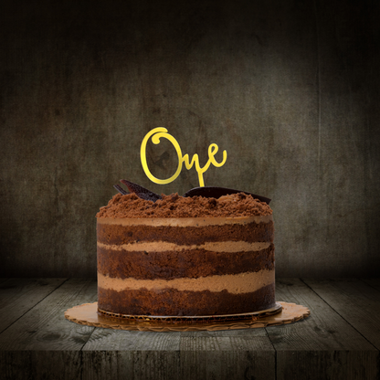 One Cake Topper - Gold