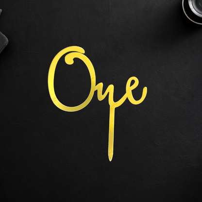 One Cake Topper - Gold