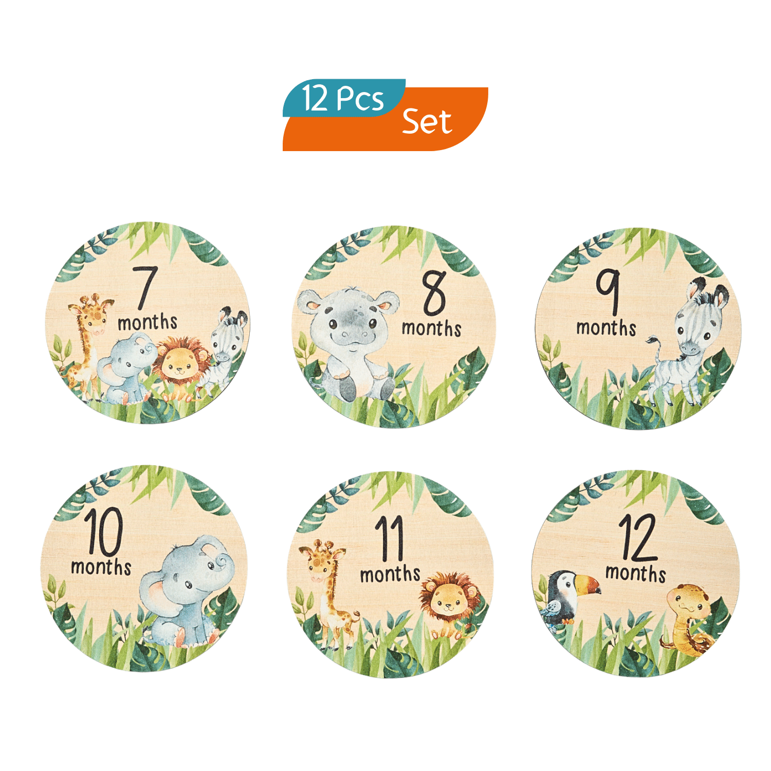 Baby Milestone Discs Set - Wild Safari