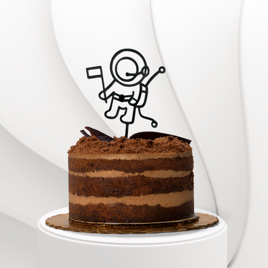 Astronaut Cake Topper - Space Theme - Black