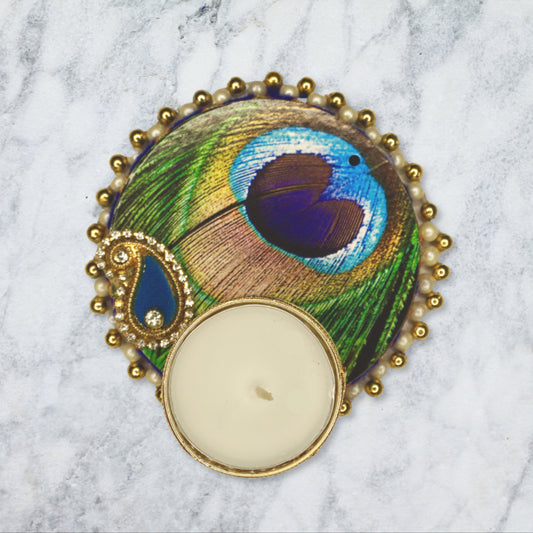 Peacock Glow Tealight Holder